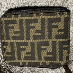 Fendi Zucca Bifold Zip Around Wallet EUC with COA